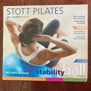 NWOT ball, pump, dvd, exercise poster by Stott Pilates